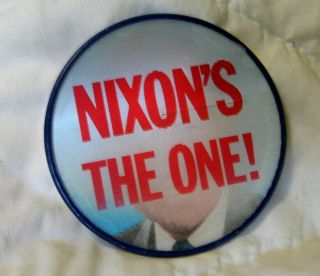 Estate Vintage 3 - D Campaign Pinback Button - Nixon 