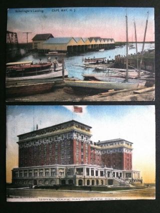 2 Old Cape May Jersey Postcards - Hotel & Schellinger 