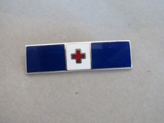 American Red Cross Silver Tone Service Award Pin Brooch Lapel Pin 1.  5 " L X 3/8 " W