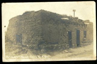 Vintage Real Photo Postcard Rppc The Oldest House,  Santa Fe,  Nm Unposted