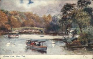 Tuck Oilette 2057 York City Boating Central Park C1910 Postcard Rpx