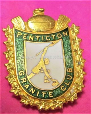 Granite Curling Club Penticton B.  C.  Canada Vintage Lapel Pin