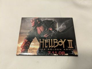 Rare 2008 Hellboy 2 Movie Promo Button - Ron Pearlman Guillermo Del Toro Pin