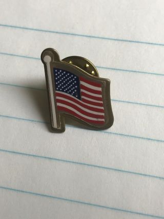 Vintage U.  S.  Flag Pinback,  Made In Usa United States Flag Lapel Pin (cbt)