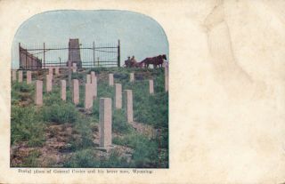General George Custer Postcard Burial Place Of General George Custer