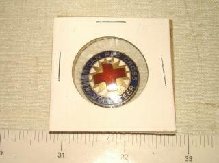 Vintage Early American Red Cross Volunteer Enameled Lapel Pin