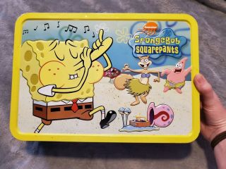 Spongebob Squarepants Large Tin Tote / Metal Lunch Box Viacom 2003