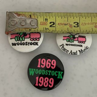 3 VINTAGE WOODSTOCK PIN - BACKS 2