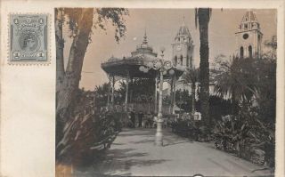 Rppc The Bandstand Lima Peru Real Photo Postcard (c.  1910)