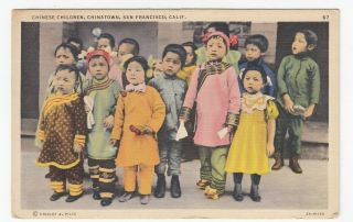 Vintage Postcard Chinatown San Francisco Chinese Children 1930s Piltz China Town