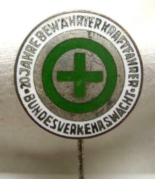 German Bundesverkehrswacht 20 Jahre BewÄhrter Kraftfahrer Enamel Pin
