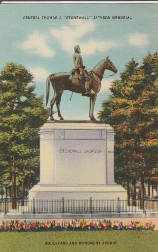 (w) Richmond,  Va - General Thomas J.  " Stonewall " Jackson Monument