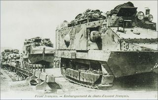 World War 1 French Military: Tanks,  French Front.  Pre - 1915.  B&w.