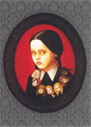 The Addams Family Wednesday By Isabel Samaras Art Large Postcard