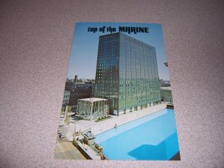 1960s Top Of The Marine Restaurant Bldg.  Milwaukee Wi.  Vtg Postcard