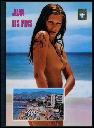 Pinup Woman Nude European Bathing Beauty Pin Up Swimsuit 1950 - 90s Postcard Ka41