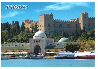 Rhodes,  Greece: Town View Postcard Rare Greek Island Picture Postcard 140