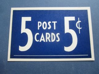 Old Vintage - Postcard - Store Price Sign / Card - 5 Post Cards 5 Cents