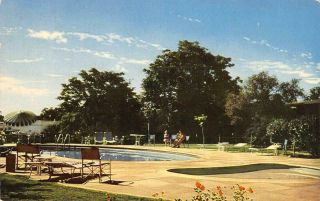 Paso Robles Inn Swimming Pool California Roadside 1955 Vintage Postcard