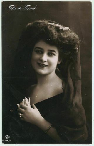 Fedia De Ferard Edwardian Actress Opera Singer Theater Stage Photo Postcard