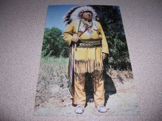 1980s " Walks With The Wind " Winnebago Indian Wisconsin Vtg Postcard W/autograph