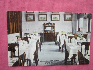 I.  C.  R.  Station Dining Room,  Truro,  N.  S.  Vintage Coloured Postcard 1916