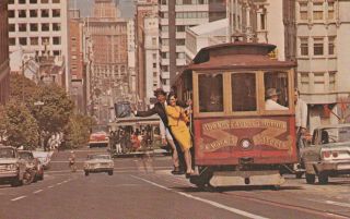 (u) San Francisco,  Ca - Street Scene Featuring Cable Car