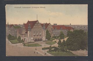 Poland 1930s University In Poznan Postcard Krakow To Chicago Illinois Usa