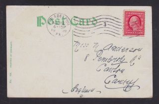 USA 1909 BETSEY ROSS HOME BIRTHPLACE OF OLD GLORY POSTCARD PHILADELPHIA TO UK 2