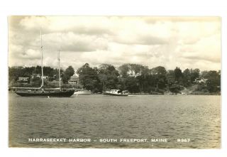 Rppc Harraseeket Harbor South Freeport Me Maine Vintage Real Photo Postcard 2