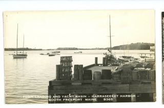 Rppc Landing Yacht Basin Harraseeket Harbor S Freeport Me Real Photo Postcard