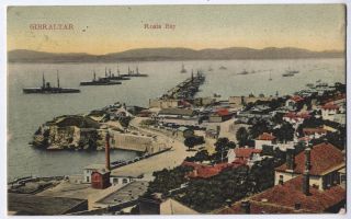 Gibraltar Vintage Postcard - Rosia Bay - 1909