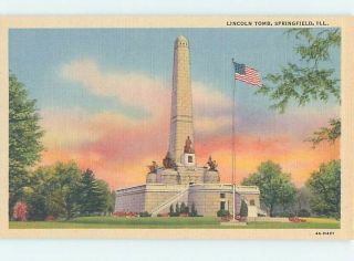 Linen President Abraham Lincoln Tomb At Cemetery Springfield Illinois Il E3208