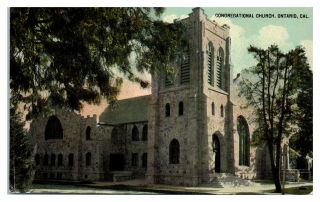 Early 1900s Congregational Church,  Ontario,  Ca Postcard 5n (3) 17