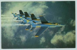 Us Navy Blue Angels In Flight Supersonic F11f - 1 Tigers