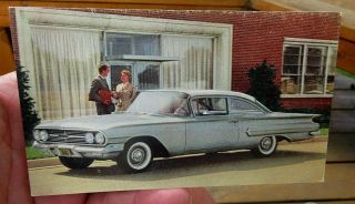 1960 Chevrolet 2 Door Biscayne Auto Car Advertising Postcard