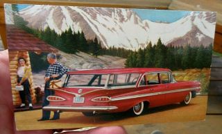 1959 Chevrolet Nomad Station Wagon Auto Car Advertising Postcard