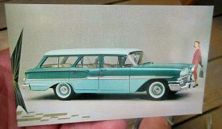 1958 Chevrolet Station Wagon Auto Car Advertising Postcard
