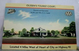 Alabama Al Olsens Tourist Court Mobile Postcard Old Vintage Card View Standard