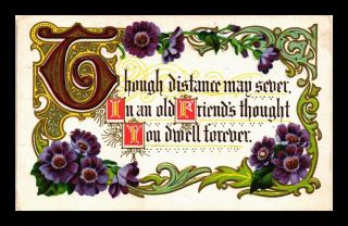 Dr Jim Stamps Us Friends Greetings Embossed Flower Topical Postcard