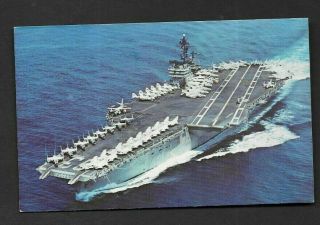 Postcard U.  S.  Navy Ship Uss Kitty Hawk Cva - 63 Attack Aircraft Carrier 1761