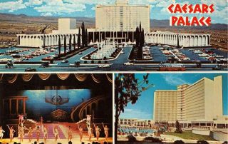Las Vegas,  Nv Nevada Caesars Palace Casino Showgirls Fountain Chrome Postcard