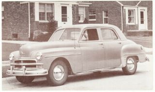 Plymouth 1950 Special Deluxe Four - Door Sedan Dealers Supply Co.  Postcard No.  95d
