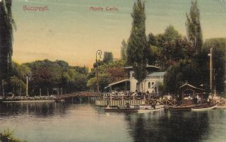 Romania 1908 Postcard Bucaresti Monte Carlo Stamped To Italy