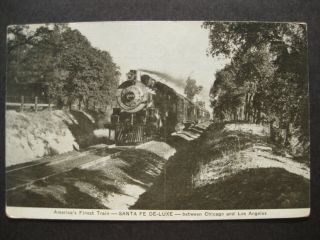 Santa Fe De - Luxe Antique Railroad Postcard Rppc (real Photo)