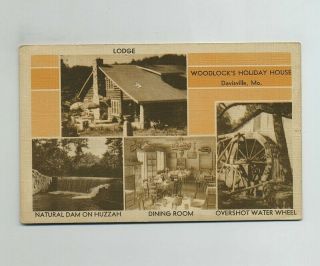 Davisville Mo Advertising Linen Postcard Woodlock 