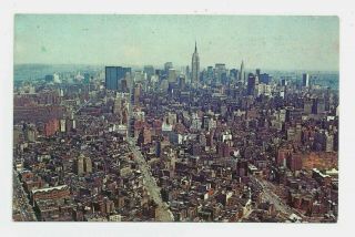 York City Ny - An Aerial View Of Greenwich Village Ca.  1960s Nyc Postcard