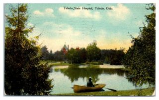 1910 Toledo State Hospital Insane Asylum,  Toledo,  Oh Postcard