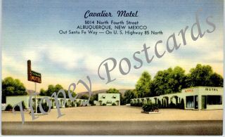 Cavalier Motel,  Albuquerque,  Mexico Linen Postcard 1940s
