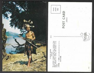 Old Sarawak Postcard - Malaysia - Dayak Hunter